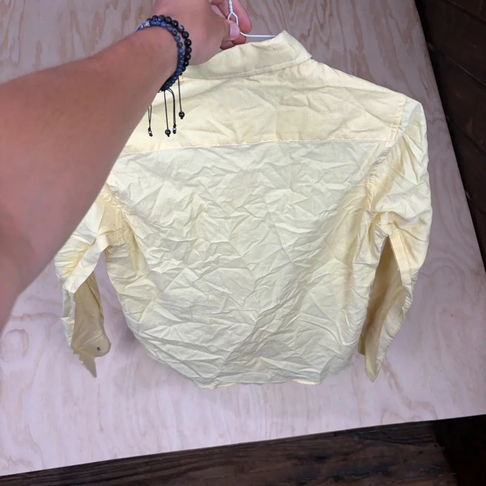 Yves Saint Laurent Activewear Yellow Button Down Shirt Vintage Cotton Blend 9/10 - Picture 6 of 6